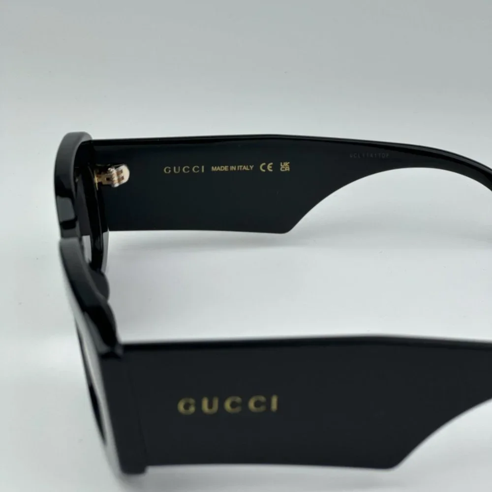 Gucci GG1426S 001 BRAND NEW Sunglasses Black Grey Unisex Rectangle